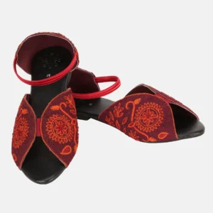 Maroon Embroidered Sandal