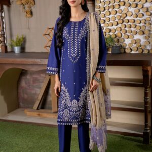 Fit Embroidered Three-Piece Formal Ethnic Set